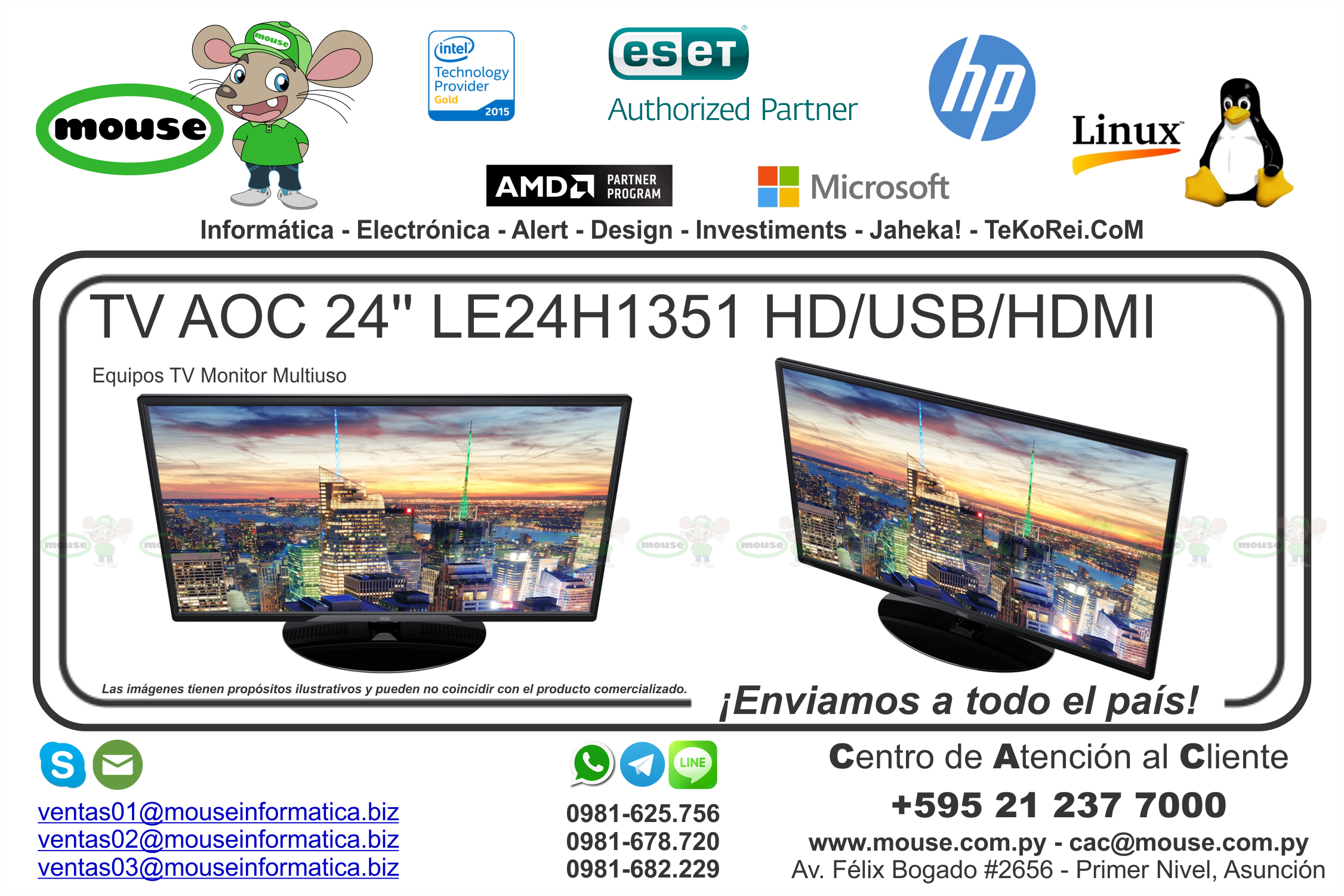Televisor 24 HD Smart TV LE24H1351 AOC