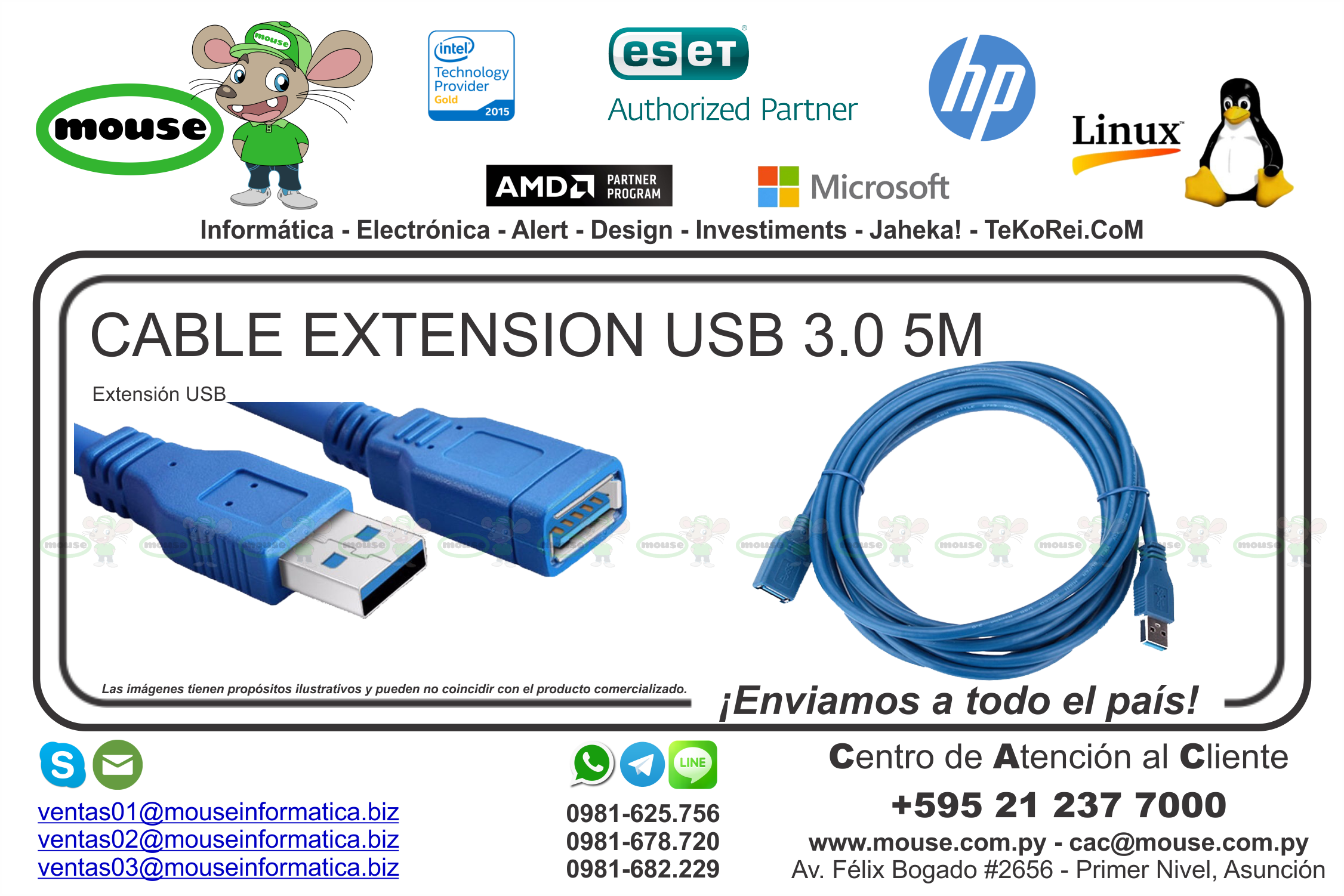Alargador Usb - Cable extensión usb - Tecnologia